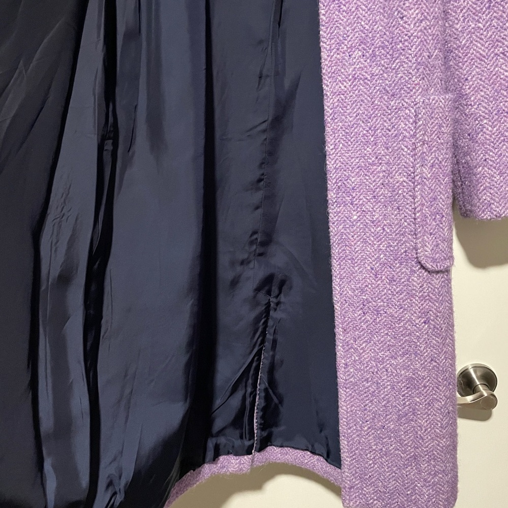 J.Crew Collection Italian Herringbone Wrap Coat in Dusty Violet - Picture 9 of 12